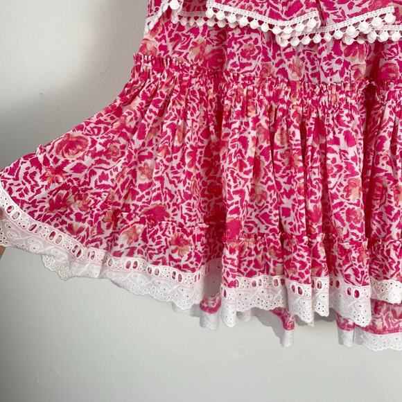MISA x Revolve Lilian Dress Short in Pink and White Trim Size SMALL - Picture 3 of 8